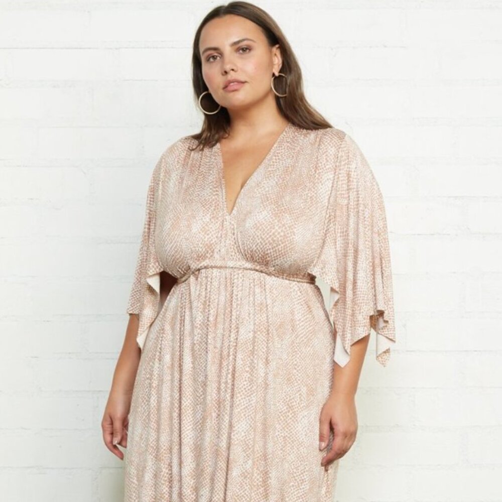 Rachel Pally White Label Mid-Length (Midi) Caftan Dress with Tie Waist, 2X (XXL)
